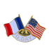 341 Badges 2 Flags France / U.S.A With Butterfly Clutch