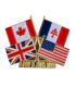 PDD1 Pins D-Day Drapeaux France  Canada  USA  UK