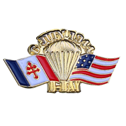 PDD18 Badges Paraglide - Flags France Usa With Butterfly Clutch