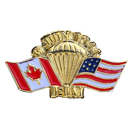 PDD16 Badges Paraglide - Flags Canada Usa With Butterfly Clutch