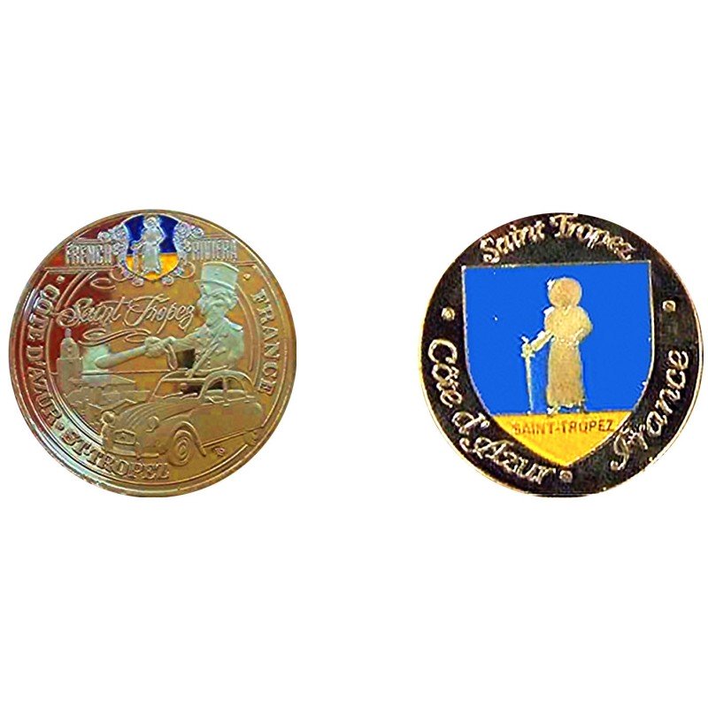 D11449 Medal 32 mm St Tropez Gendarme Voiture