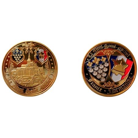 D11377 Medal 32 mm Le Mont St Michel Ange + Blasons