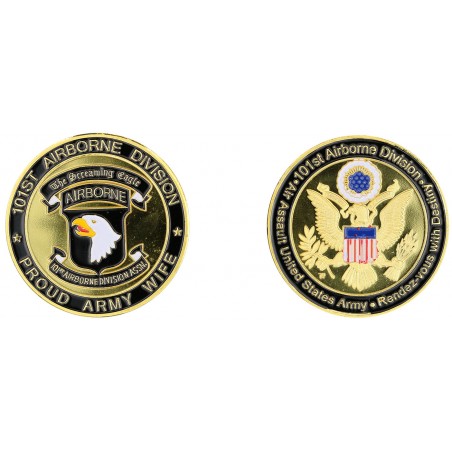 E1155 Medal 40 mm 101St Proud Army Wife Logo Usa