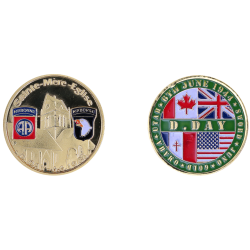 D117 Medal 32 mm Ste Mere Eglise + Logo Airborne