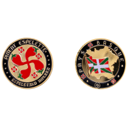 K11192 Médaille 34 mm Pays Basque Piment en croix