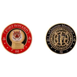 K11152 Médaille  34 mm Fort Boyard Tigre fond rouge
