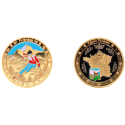  Medaille 34mm Pyrenees - Skieur - K11214 - 5,00 €