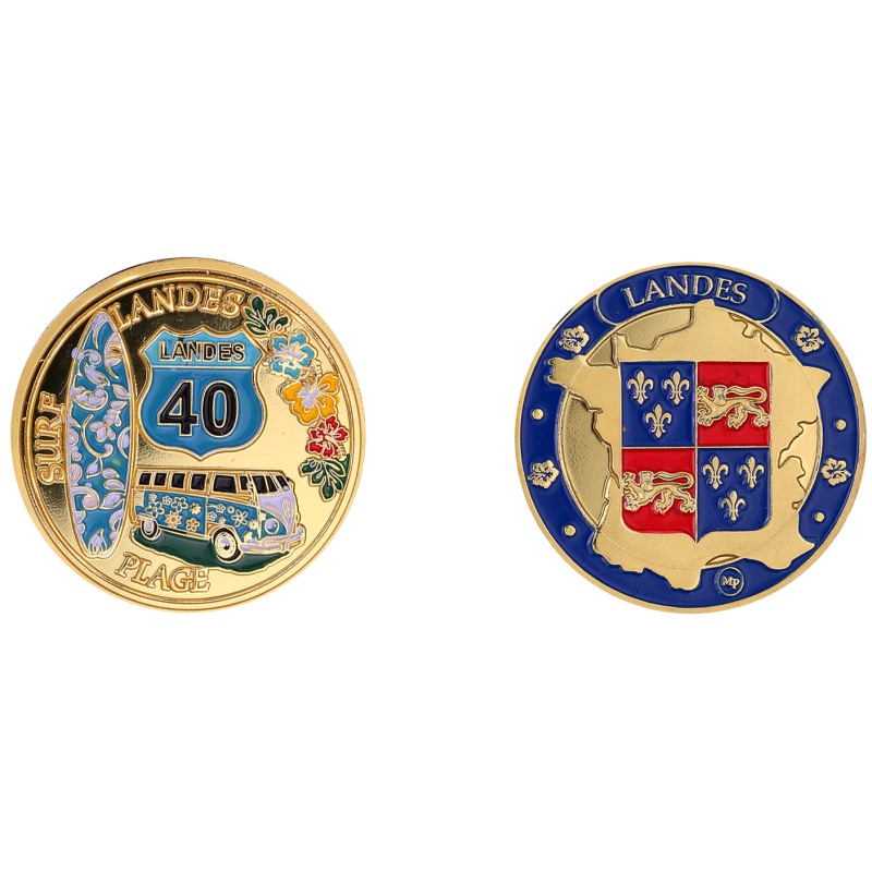 K11186 Médaille 34 mm Viseul surf Pays Basque