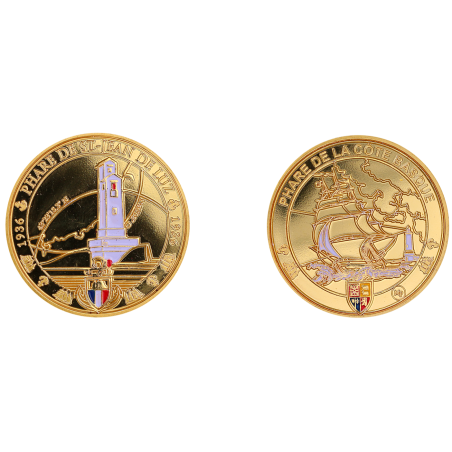K11181 Médaille 34 mm collection phare Pays Basque Phare de Jean de Luz