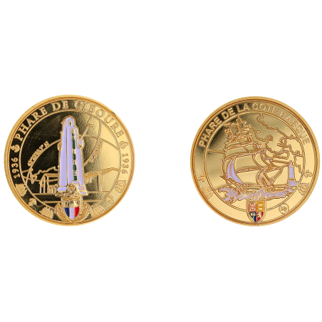 K11180 Médaille 34 mm collection phare Pays Basque Phare de Cibourp