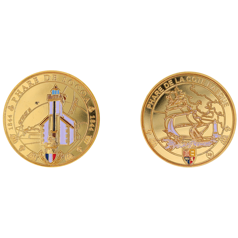 K11179 Médaille 34 mm collection phare Pays Basque Phare de Socoa