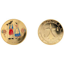 Medaille 32 mm Bretagne Couple Breton - D11154 - 4,00 €