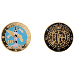 K11140 Médaille 34 mm PHARE  ILE D'OLERON FOND BLEU