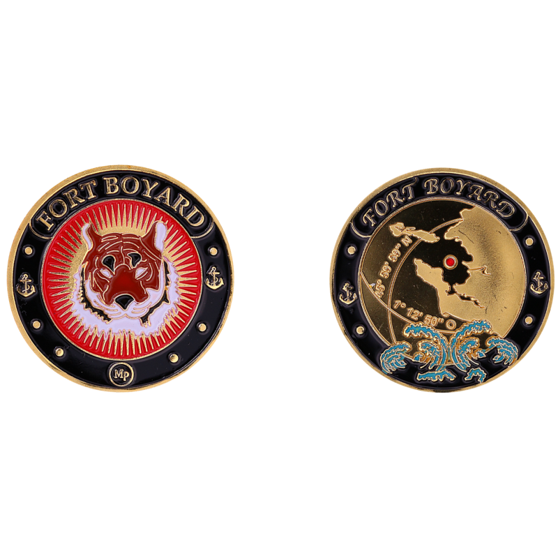 K11148 Médaille  34 mm Fort Boyard Tigre  carte Charente