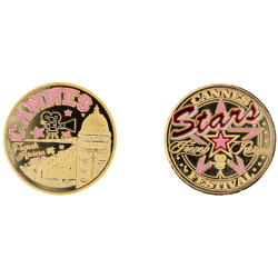 D11458 "Medal 32 mm Azur Cannes ""Titre Rose"" Stars"