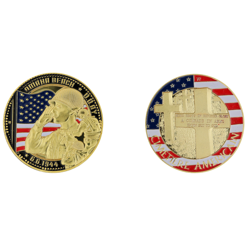 E1159 Medal 40 mm Vintage Omaha Cimetiere Us