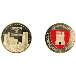 D11119 Medaille 32 mm Azur Grimaud Chateau