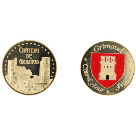 D11119 Medaille 32 mm Azur Grimaud Chateau