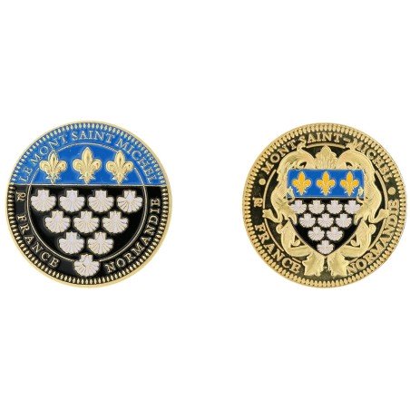 D11166 Medaille 32 mm Le Mont St Michel Blason Rectoverso