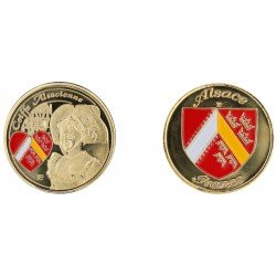 D11182 Medaille 32 mm Région:Alsace Coiffe Alsacienne
